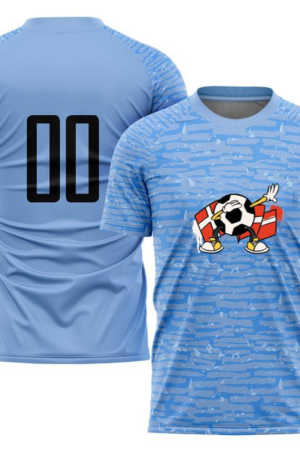 Everydaycommunionshop Denmark Flag Soccer Ball Retro Cartoon Soccer Jersey