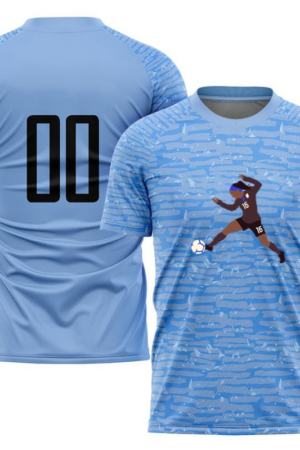 Everydaycommunionshop Female Soccer Player Kicking Football Flat Soccer Jersey