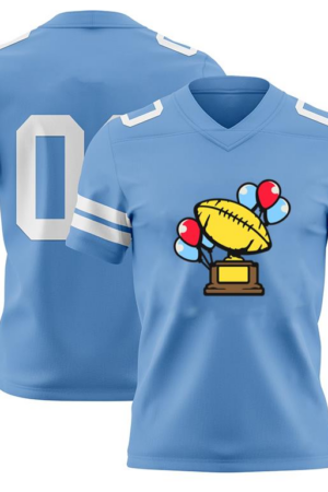 Everydaycommunionshop Football Trophy With Balloons And Confetti American Football Jersey