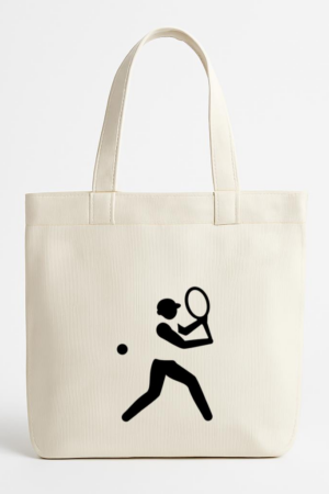 Everydaycommunionshop Man Sport Pictogram Tennis Canvas Tote Bag