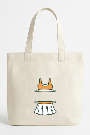 Everydaycommunionshop Orange And White Tennis Skirt Canvas Tote Bag