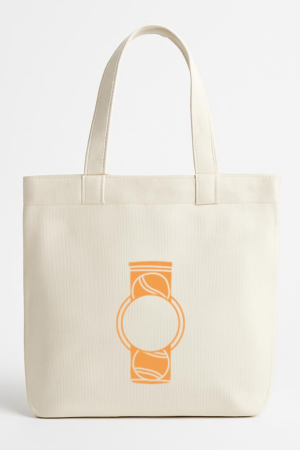Everydaycommunionshop Orange Tennis Balls Badge Canvas Tote Bag