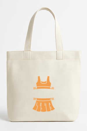 Everydaycommunionshop Orange Tennis Top And Skirt Label Canvas Tote Bag