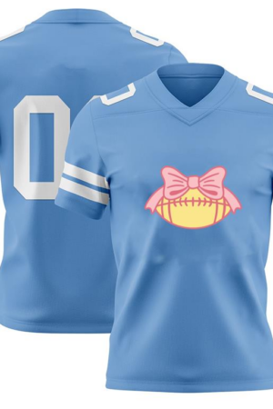 Everydaycommunionshop Pink Bow Football Design American Football Jersey