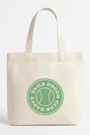 Everydaycommunionshop Playful Dog Club Logo Design With Tennis Theme Canvas Tote Bag