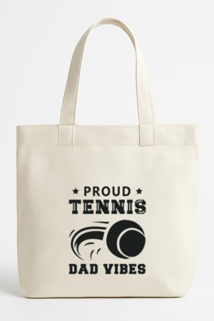Everydaycommunionshop Proud Tennis Dad Vibes Design Canvas Tote Bag
