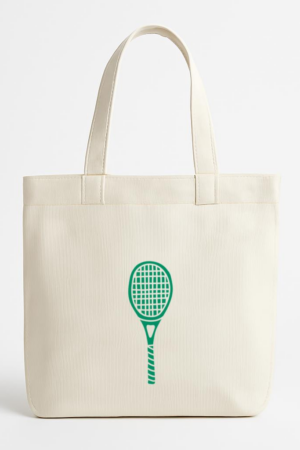 Everydaycommunionshop Racquet Cut Out Doodle Canvas Tote Bag