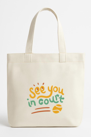 Everydaycommunionshop See You In Court Tennis Quote Canvas Tote Bag