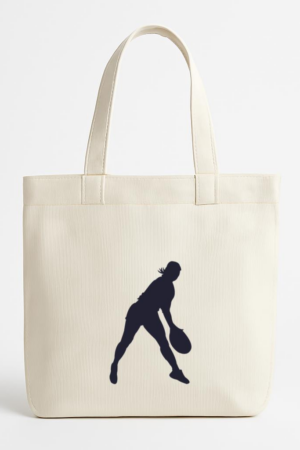 Everydaycommunionshop Silhouette Female Tennis Player Canvas Tote Bag