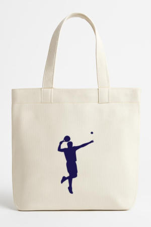 Everydaycommunionshop Silhouette Of A Man Hitting A Tennis Ball Canvas Tote Bag