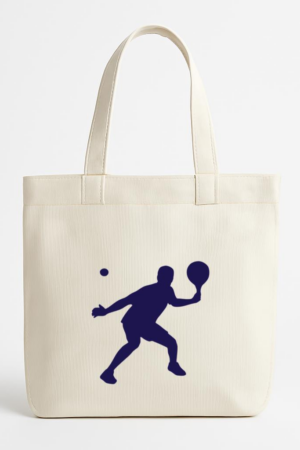 Everydaycommunionshop Silhouette Of A Man With A Tennis Racket Canvas Tote Bag