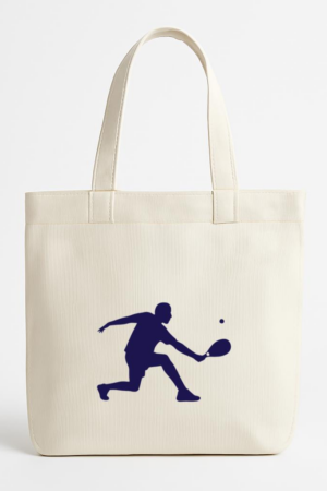 Everydaycommunionshop Silhouette Of A Tennis Player Hitting A Ball Canvas Tote Bag