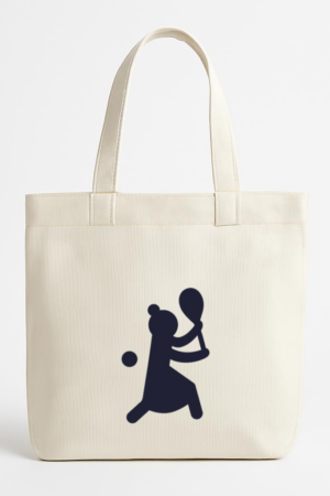 Everydaycommunionshop Silhouette Of A Woman Tennis Player Serving Canvas Tote Bag