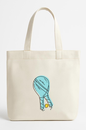 Everydaycommunionshop Skyblue Tennis Paddles Stroke Canvas Tote Bag