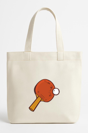 Everydaycommunionshop Table Tennis Bat Cartoon Canvas Tote Bag